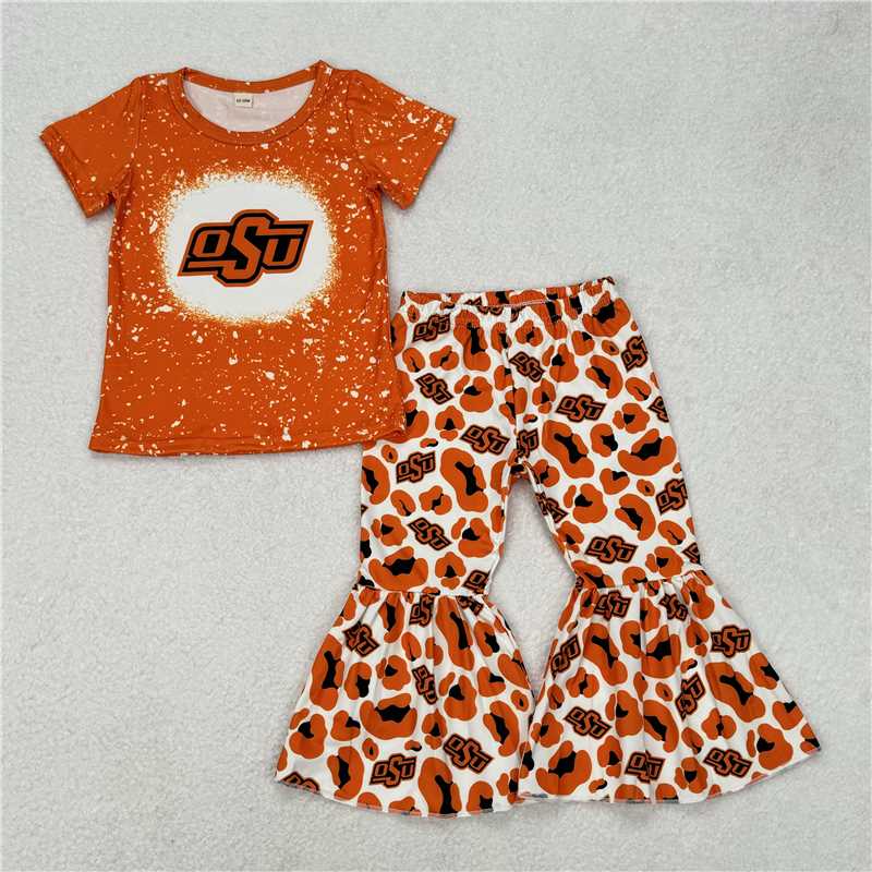 RTS SALES NO MOQ G4-3-1.. OSU orange short-sleeved shirt and long pants