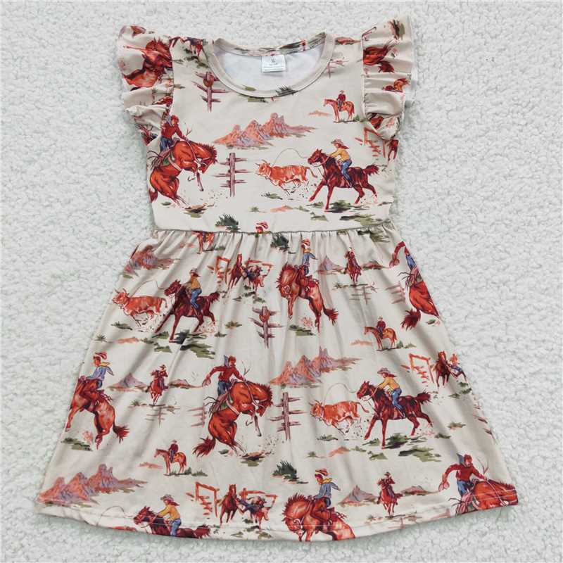 RTS SALES NO MOQ G1-11-5*.* Horse riding morning glory beige flying sleeves dress