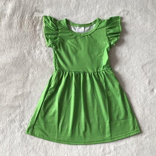 RTS SALES NO MOQ G3-23-5/ Green flying sleeves dress