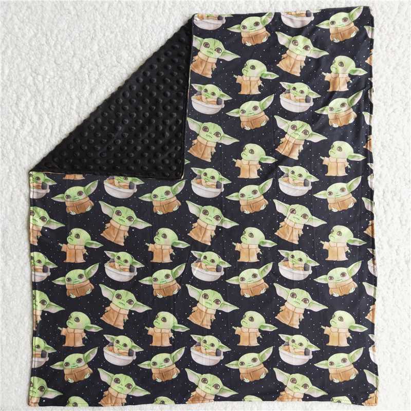 6 B10-11 Yoda Black Baby Blanket