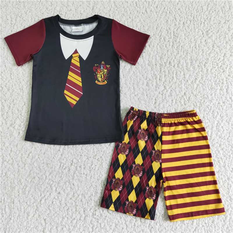 RTS  BSSO0083 Halloween Harry Potter Short Sleeve Shorts Set