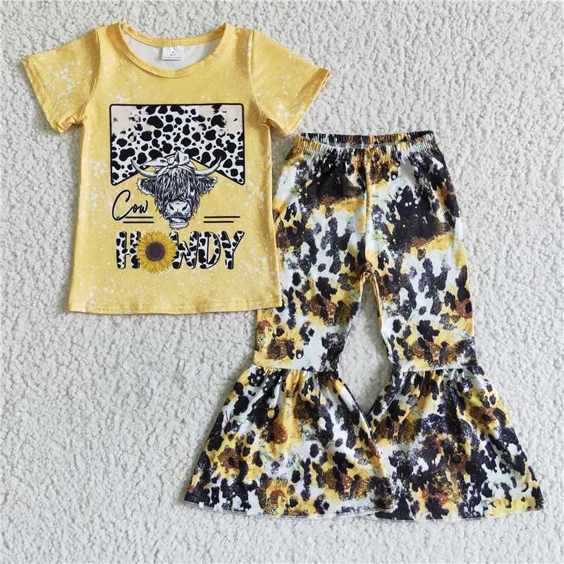 RTS NO MOQ Baby girl clothes Short Sleeve Pants Suit