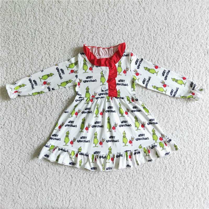 RTS NO MOQ Long Sleeve Santa Claus Dress