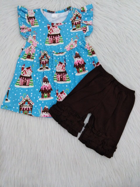 RTS SALES NO MOQ G3-22=. Candy House Short Sleeve Skirt