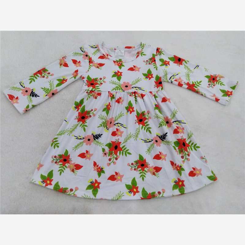 RTS NO MOQ SALES  G2-16-4 Five-pointed star flower long-sleeved dress