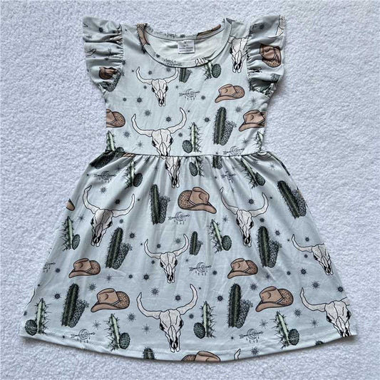 RTS SALES NO MOQ G4-15-2【】 Bull head cactus hat gray flying sleeves skirt