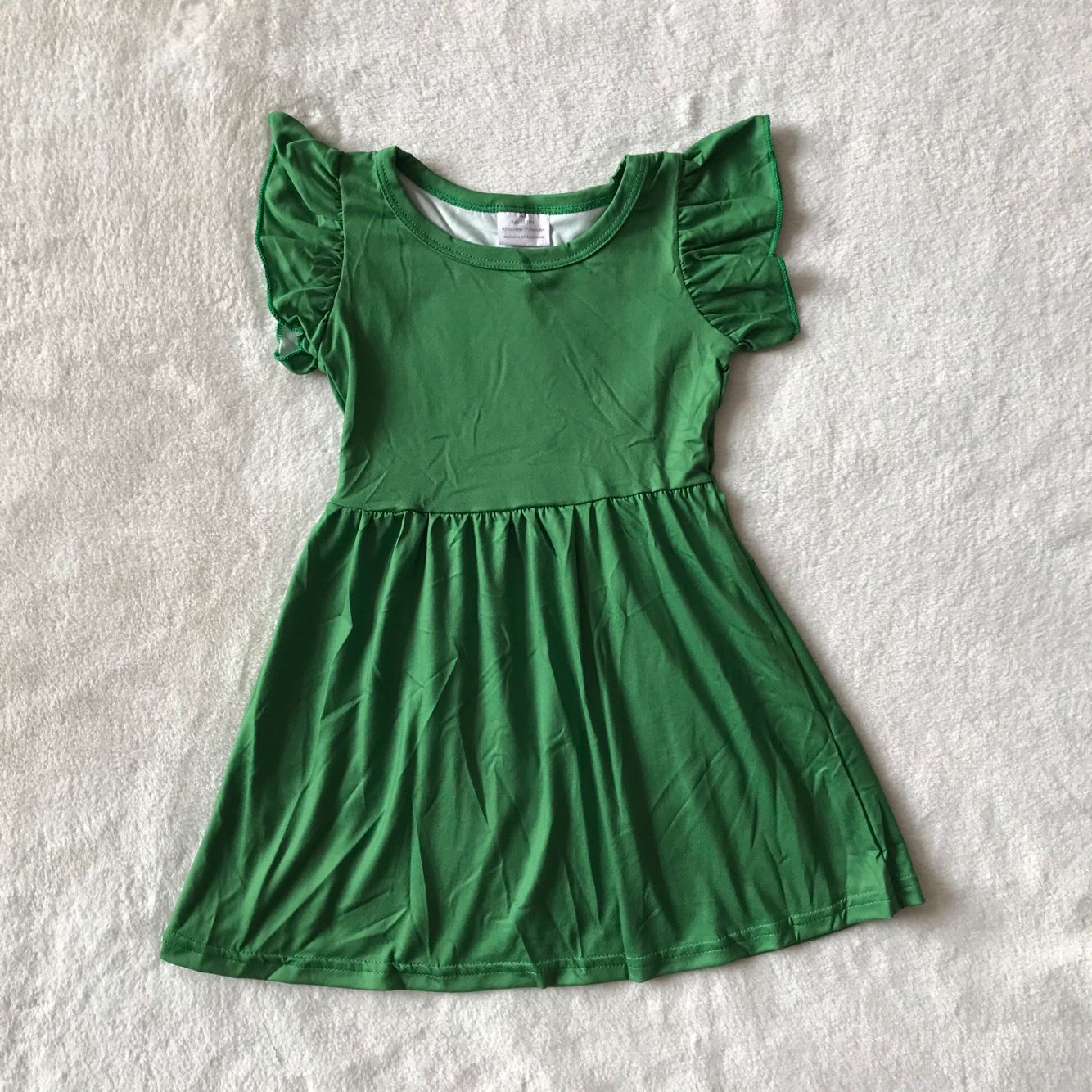 RTS SALES NO MOQ G4-3-1* Dark green flying sleeves dress