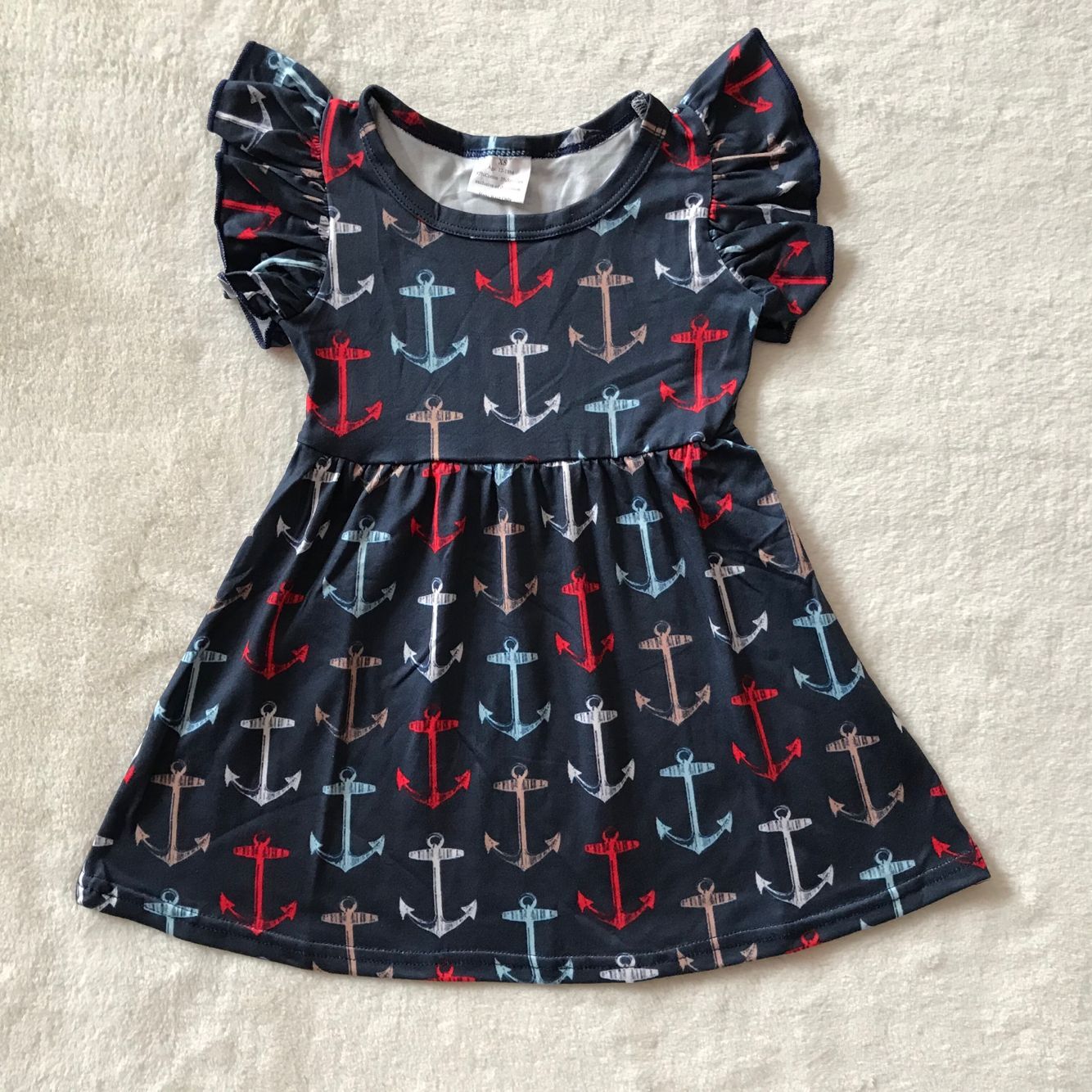 RTS SALES NO MOQ G3-23-3* Red toy bow and arrow navy blue flying sleeves skirt