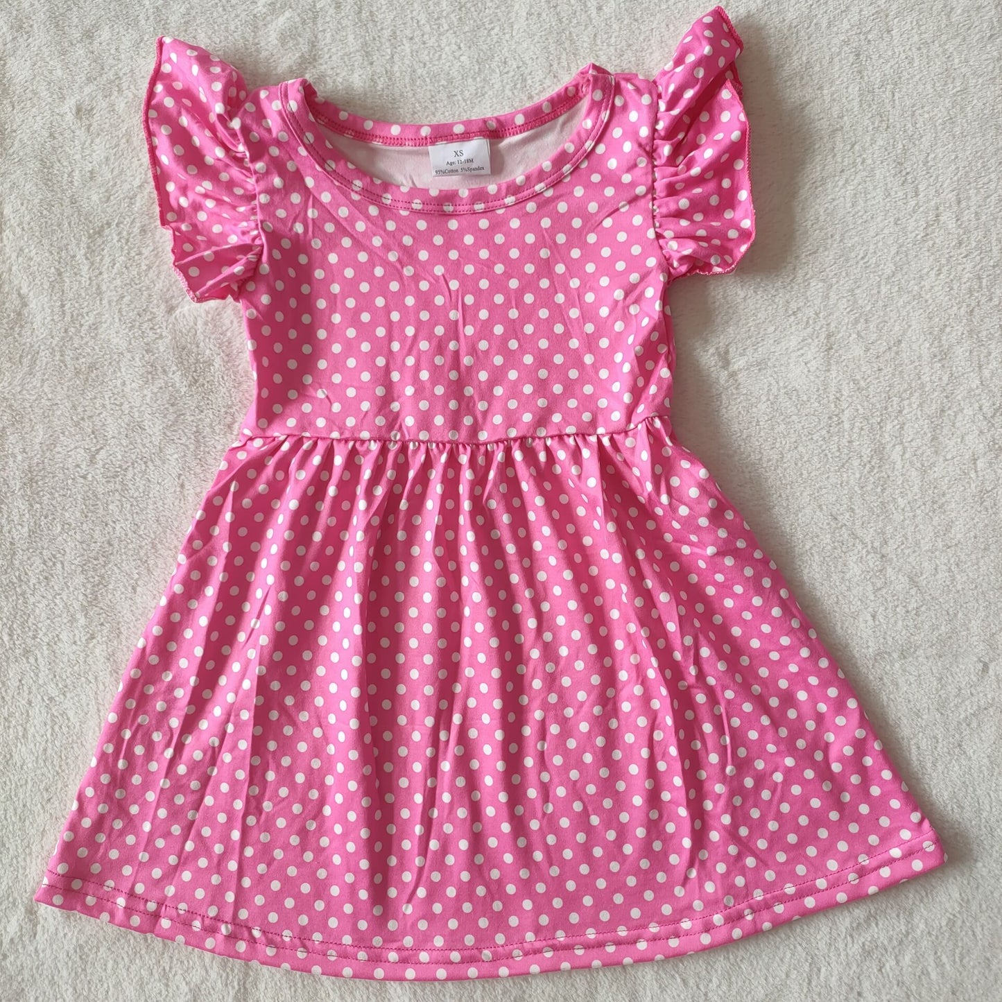 RTS SALES NO MOQ G4-7-4, Polka dot rose red dress