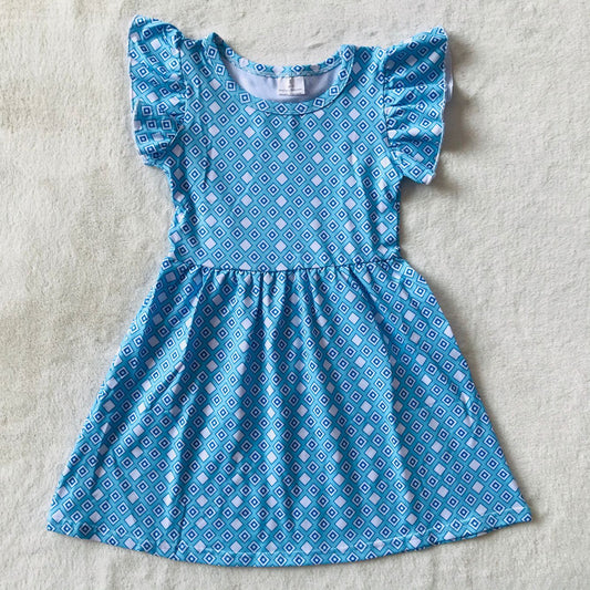 RTS SALES NO MOQ G4-11-4 Blue and white□Sky blue flying sleeves dress