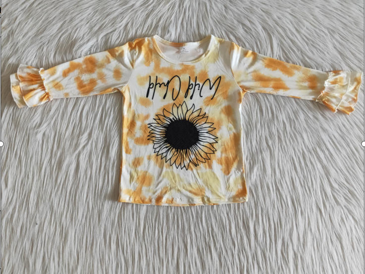 RTS SALES NO MOQ G3-20-5'/ Sunflower letter long-sleeved top