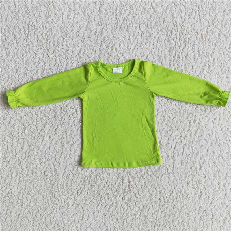 RTS SALES NO MOQ G3-12-6']] Fluorescent green long-sleeved top