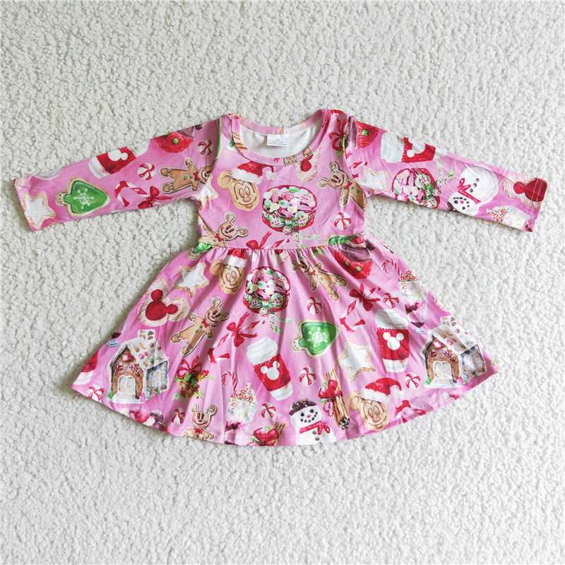 RTS NO MOQ ETA 5/7days arrived 6 B1-3 Mickey Christmas long-sleeved dress