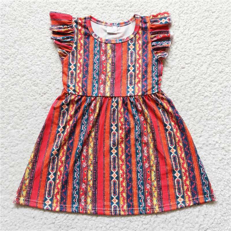 Ethnic style colorful striped flying sleeve dress 民族风彩色条纹飞袖裙