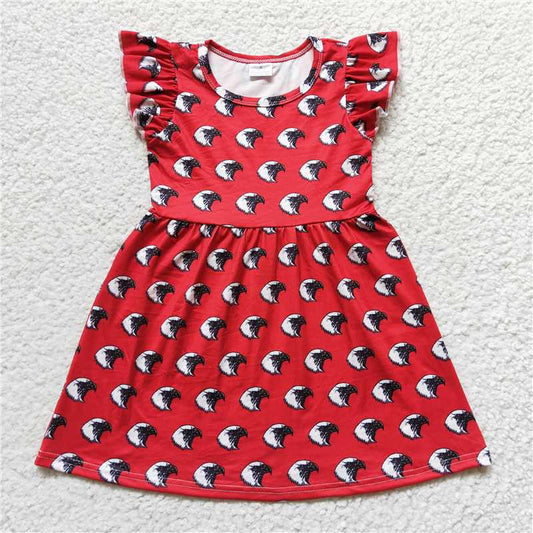 RTS SALES G2-3-7‘\’ 黑白鹰头红色飞袖裙 G2-3-7‘\’ Black and white eagle head red flying sleeves dress