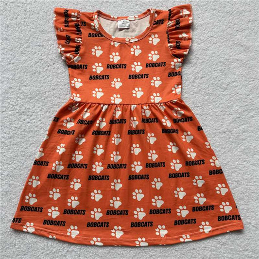 BOBCATS orange flying sleeve dress BOBCATS橘黄色飞袖裙