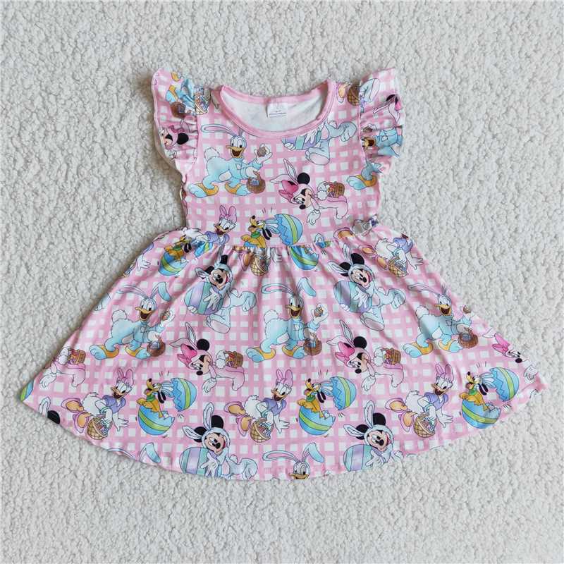 E9-1 Mickey pink flying sleeve dress