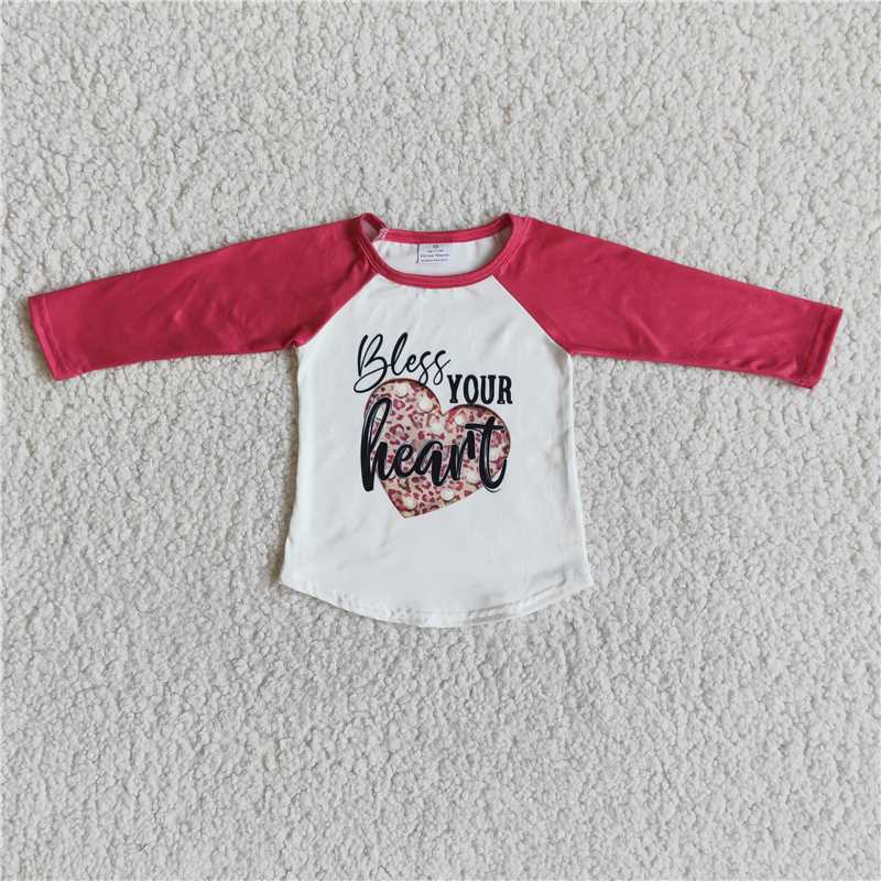 6 A31-15 Children's long-sleeved shirt with love heart