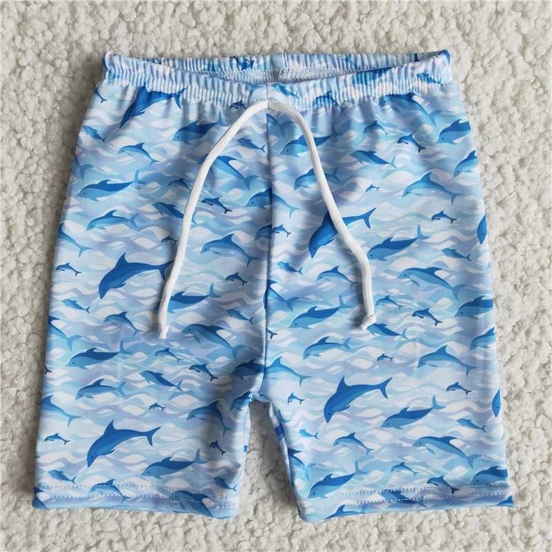 RTS NO MOQ ETA 5/7days Arrived E9-16 Boys dolphin swim trunks