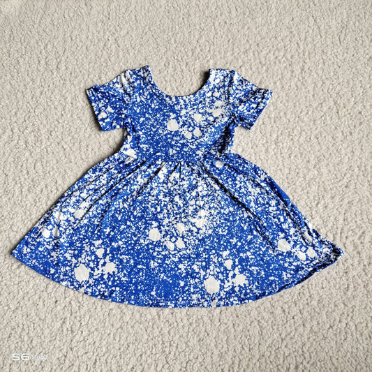 G4-11-7\[' Sky blue short-sleeved skirt with dots
