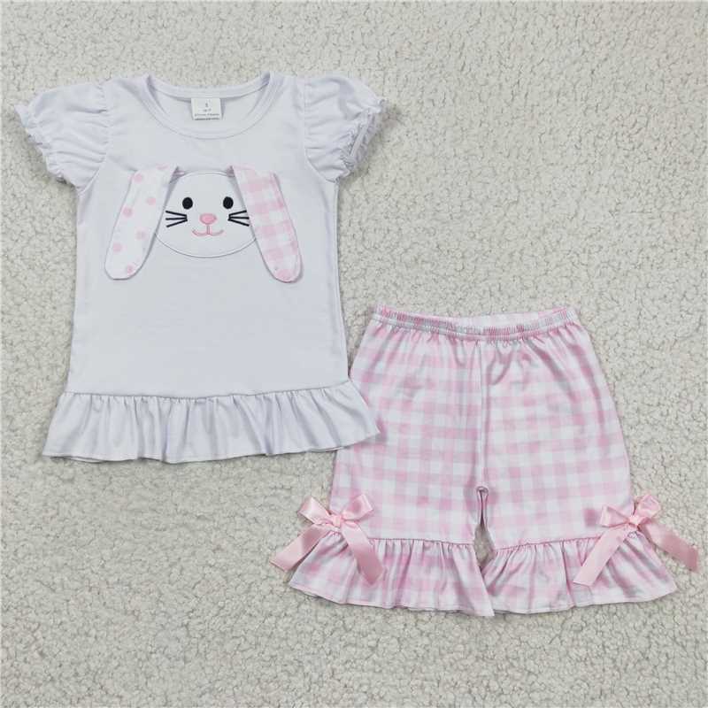 RTS NO MOQ Baby boy clothes embroidery easter Short Sleeve shorts Suit