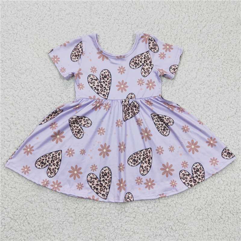 RTS NO MOQ Baby Girl Clothes Valentine Short-sleeved dress