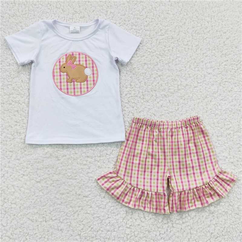 RTS NO MOQ Baby boy clothes embroidery easter Short Sleeve shorts Suit