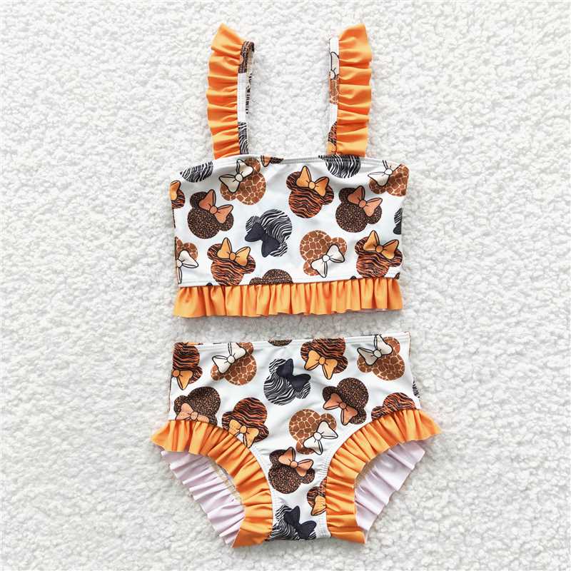 S0046 Girls Mickey Head Swimsuit Set