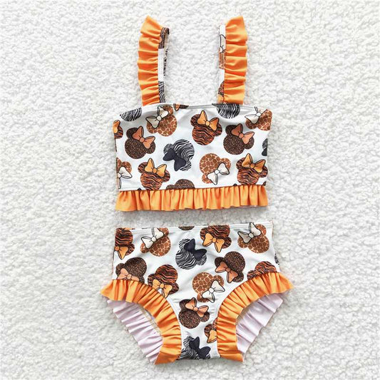 S0046 Girls Mickey Head Swimsuit Set