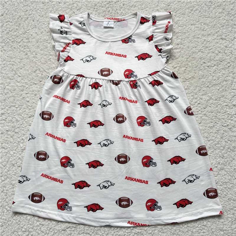 G6-7-4 Wild Boar Rugby White Flying Sleeve Dress