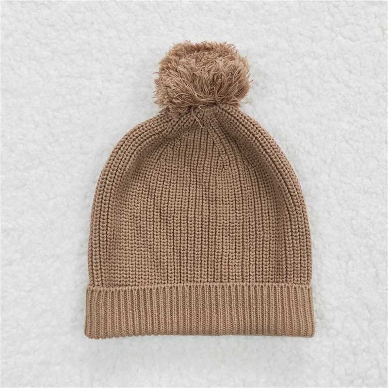 HA0005 brown fur ball hat