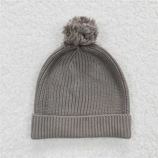 HA0008 Gray Pom Hat