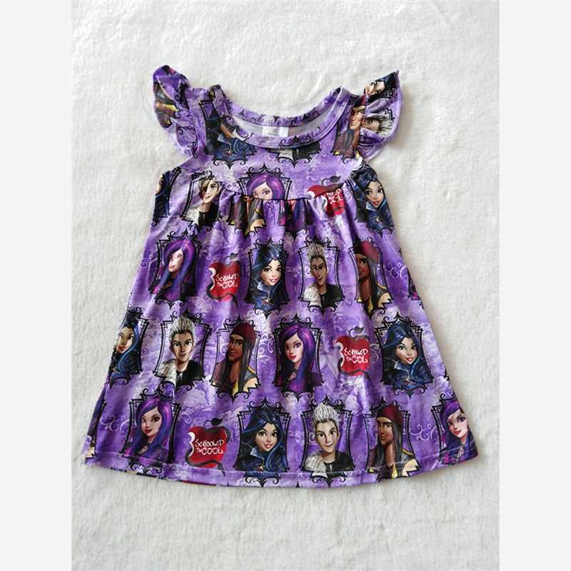 RTS SALES NO MOQ G2-7-9/. Purple flying sleeves dress with human head