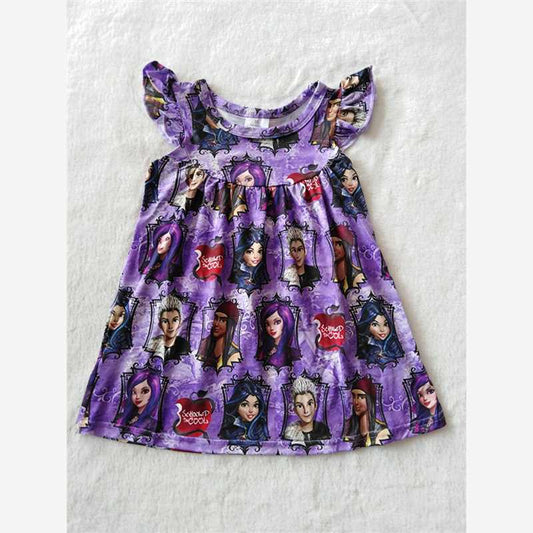 Human head purple flying sleeve dress 人头紫色飞袖裙