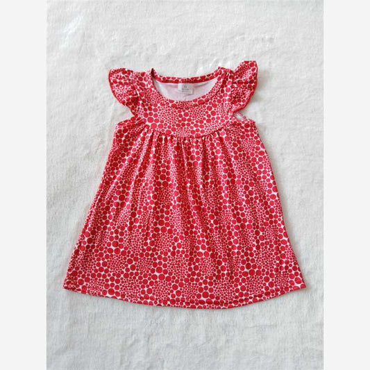 RTS SALES NO MOQ G2-7-9** Red polka dot flying sleeve dress