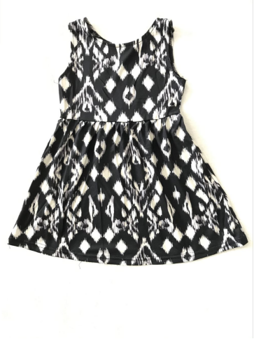 RTS SALES NO MOQ G2-15-2'' Beige diamond-shaped black sleeveless dress