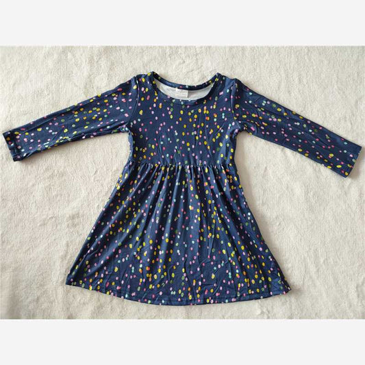 RTS NO MOQ SALES  G2-16-9**/ Colorful polka dot long-sleeved dress