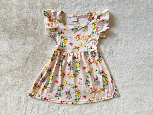 RTS SALES NO MOQ G3-15*. Flower bunny head flying sleeve dress