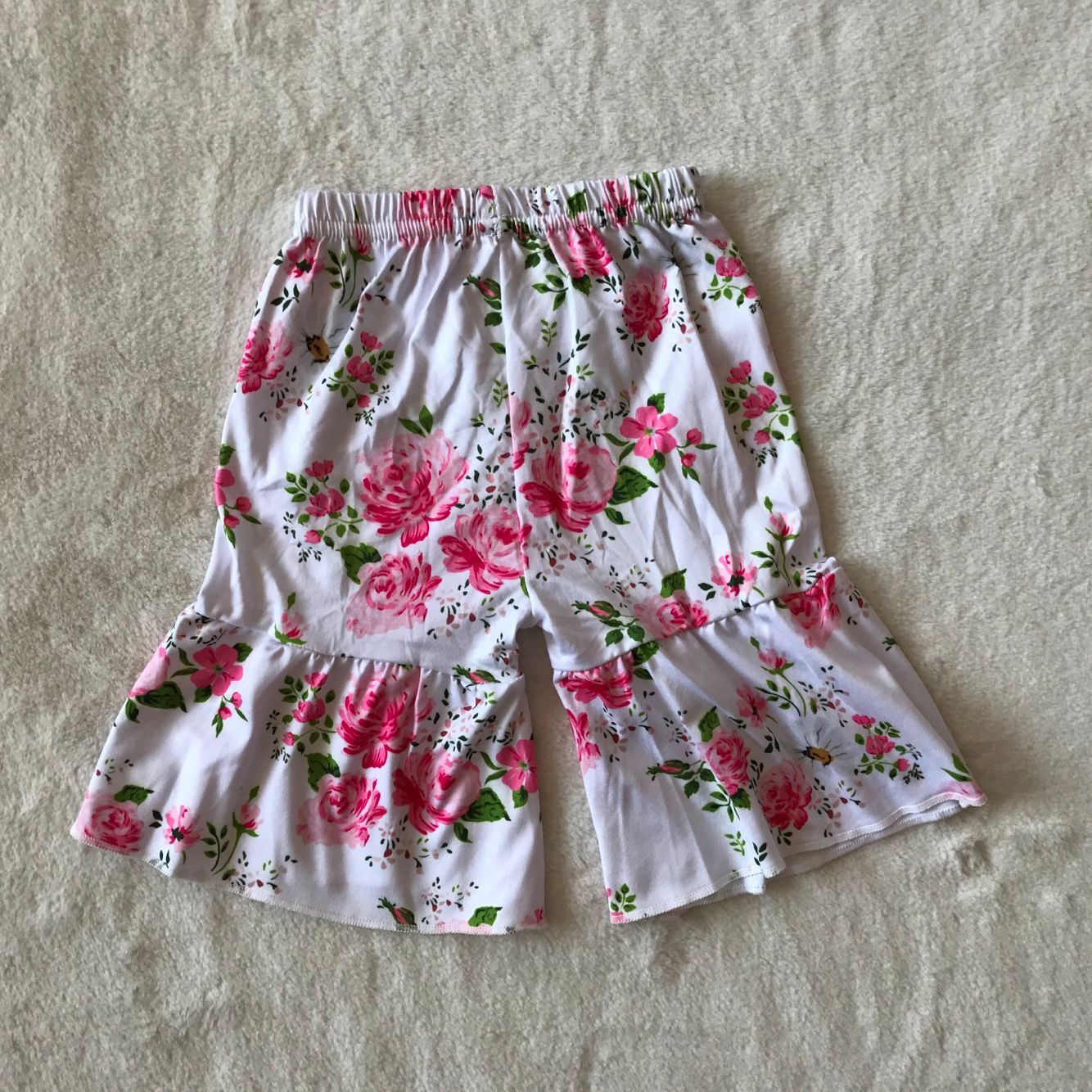 G2-4-6‘.’ Rose pink flower patchwork shorts