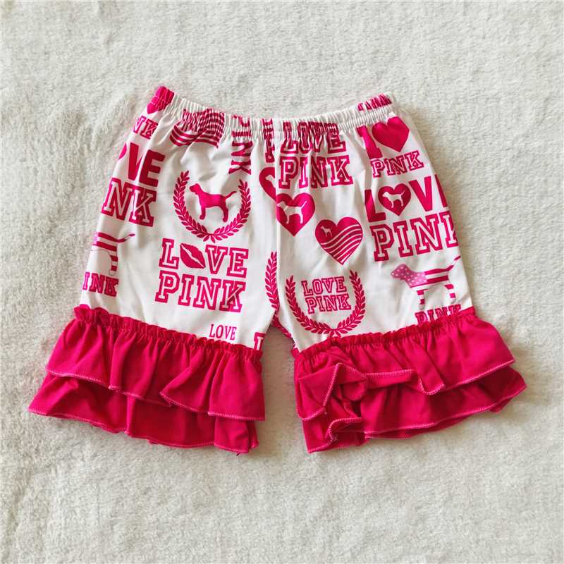 G5-4-5] Rose red heart puppy lace shorts