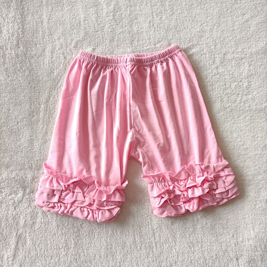 G5-4-3]]. Pink three-layer lace shorts