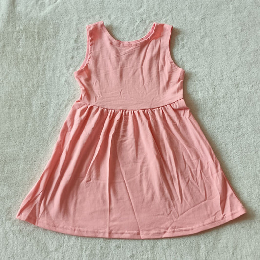 RTS SALES NO MOQ G4-23. Peach pink sleeveless dress