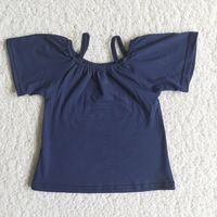 G2-23-7/*/ Short-sleeved navy blue top with shoulder straps