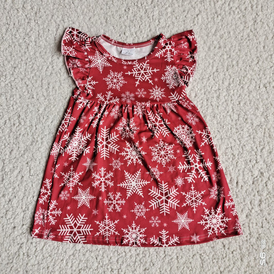 G5-7-6[[* Snowflake red flying sleeves dress