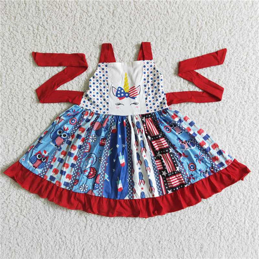 G4-18/'' National Day Unicorn Lace-up Dress