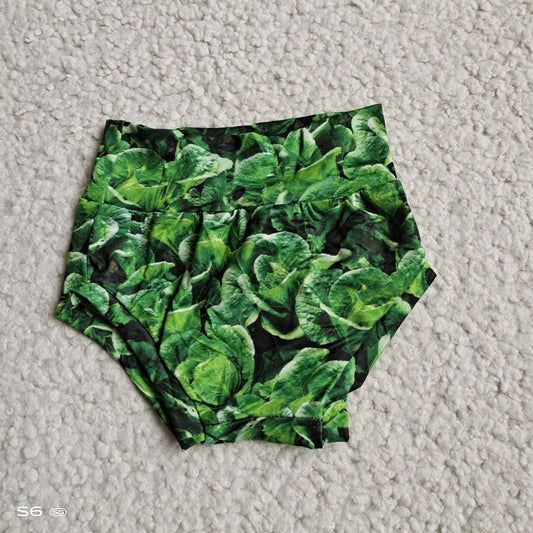 G2-12-5*.\ Green vegetable print thong