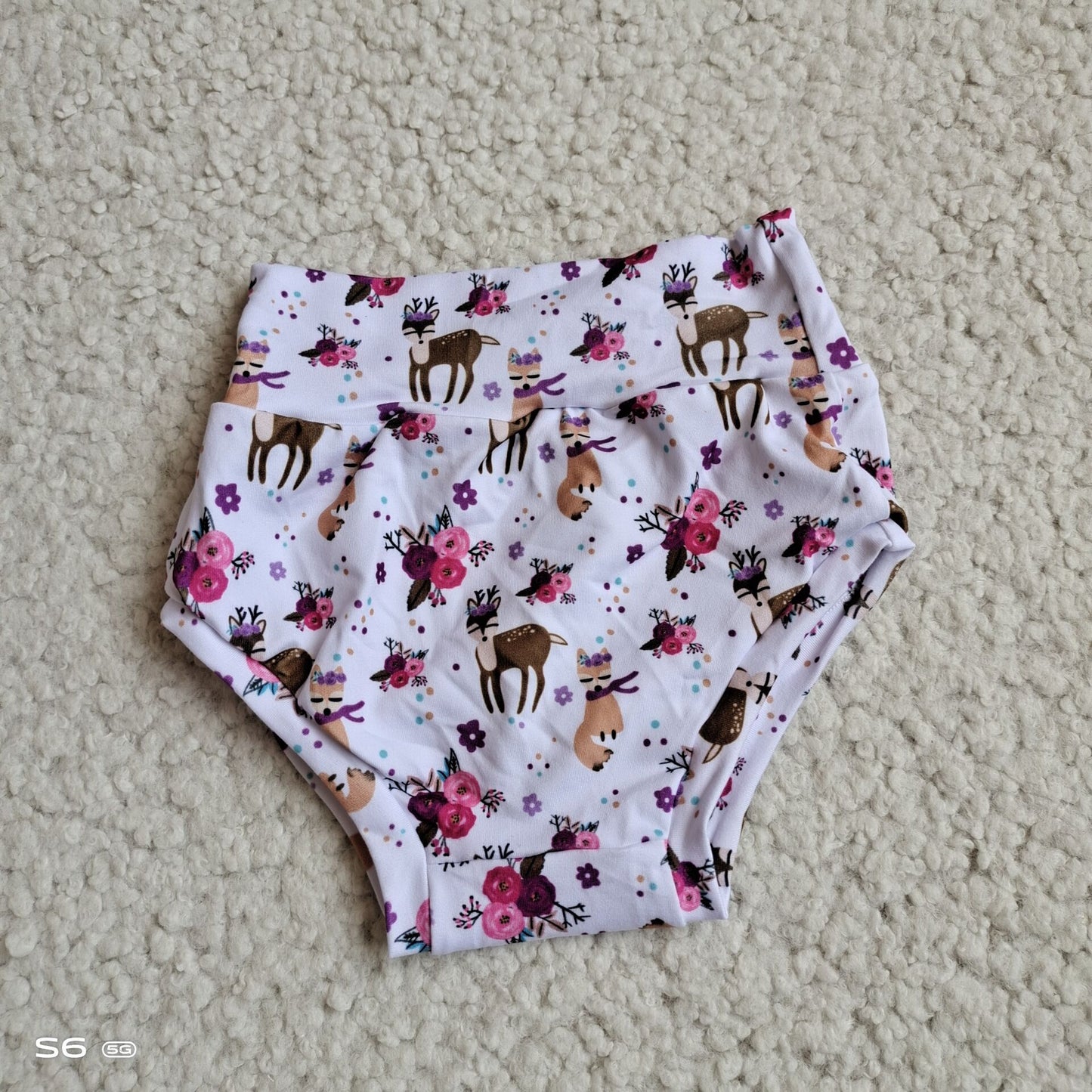 G2-8-5.;' Deer purple flower thong