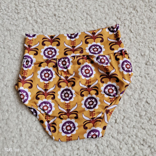 G2-8-3*\ Purple and white circular pattern yellow thong