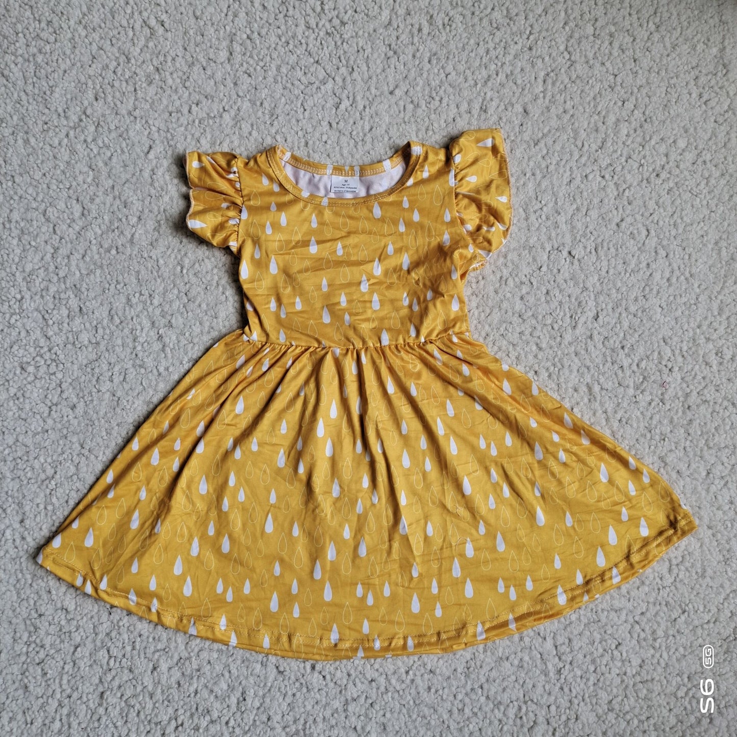 G2-15-4*.;'- White water drop yellow flying sleeves dress