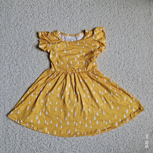 G2-15-4*.;'- White water drop yellow flying sleeves dress